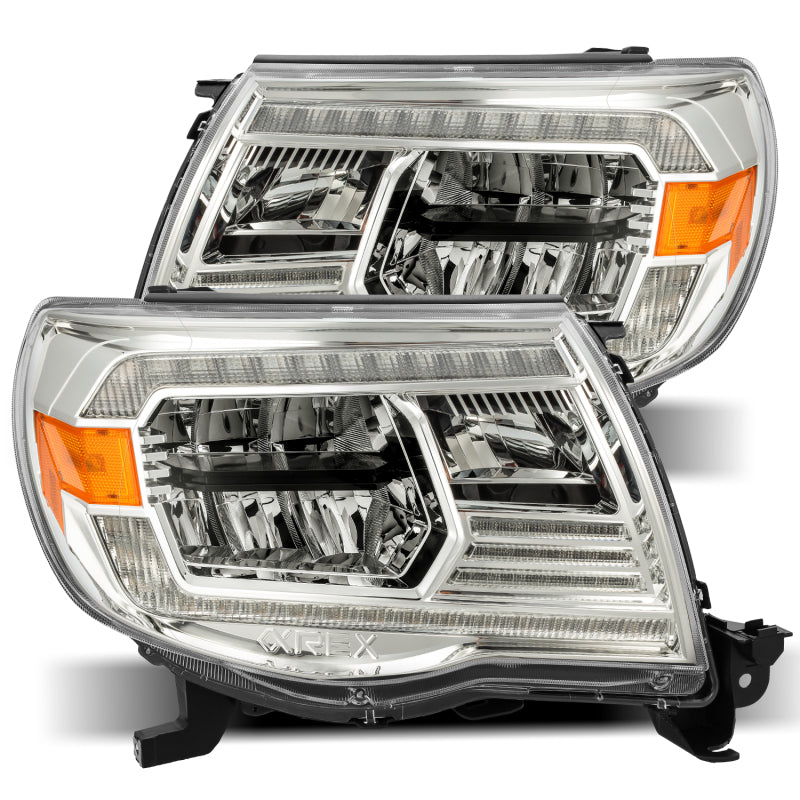 AlphaRex 05-11 Toyota Tacoma LUXX Crystal Headlights Plank Style Chrome w/Activation Light/DRL 880734 *Discontinued