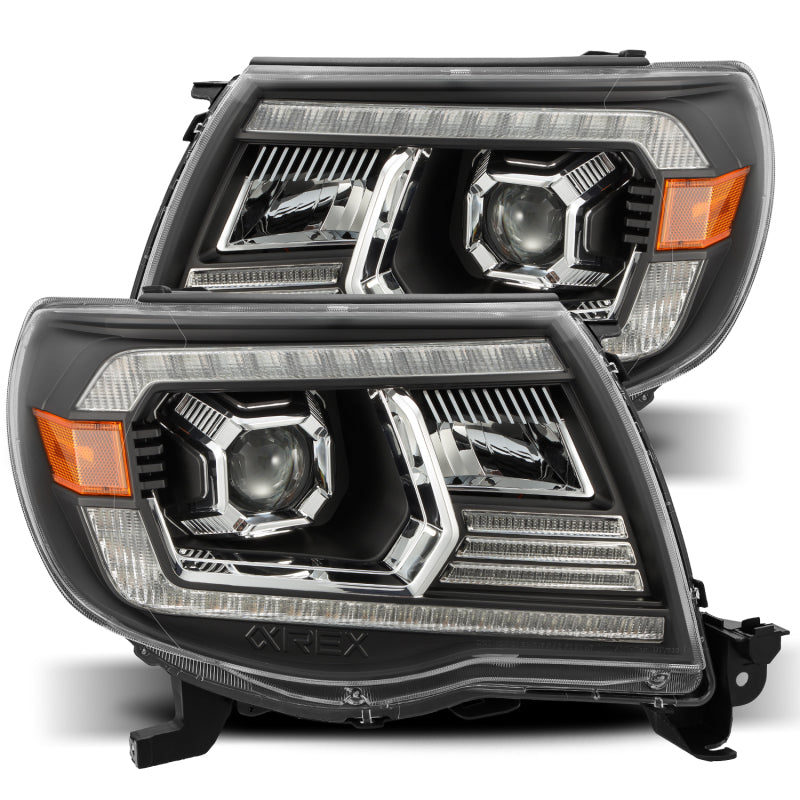 AlphaRex 05-11 Toyota Tacoma LUXX LED Projector Headlights Plank Style Black w/Activ Light and DRL 880741 *Discontinued