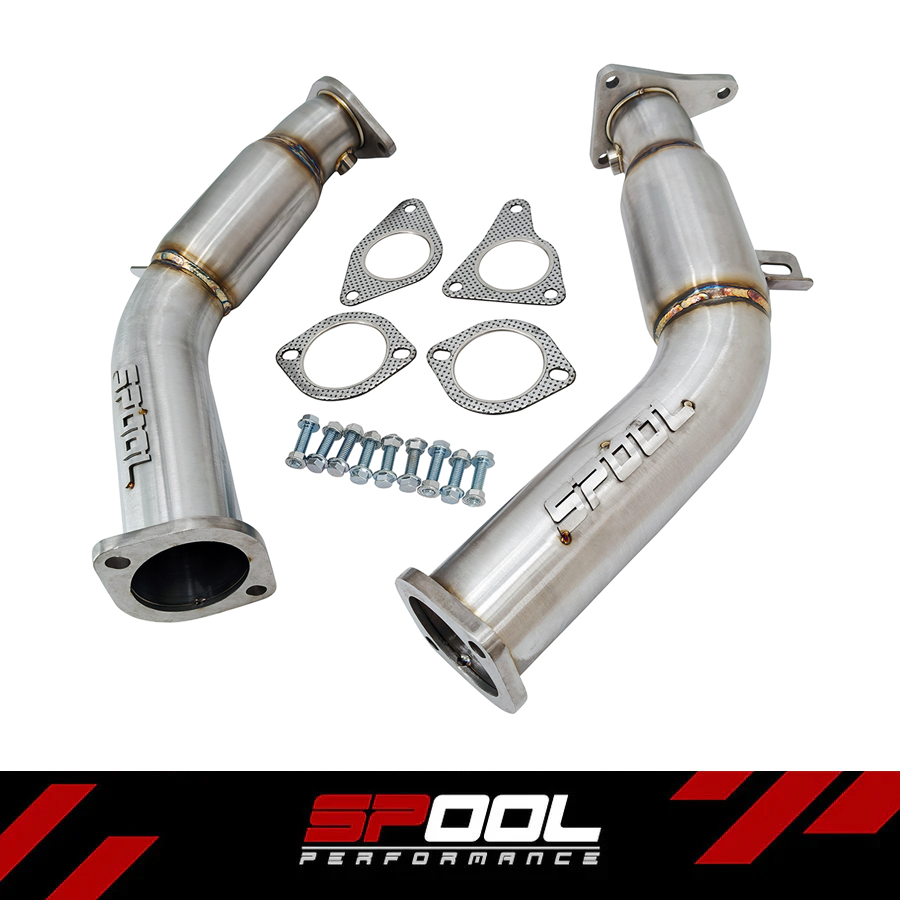 Spool 3 Inch Resonated VR30DDTT Lower Downpipes Upgrade [Race Downpipes] | Infiniti Q50 Q60 RZ34 [VR30]