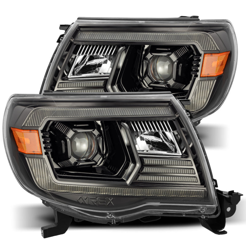 AlphaRex 05-11 Toyota Tacoma LUXX LED Projector Headlights Plank Style Alpha Black w/Activ Light/DRL 880739 *Discontinued