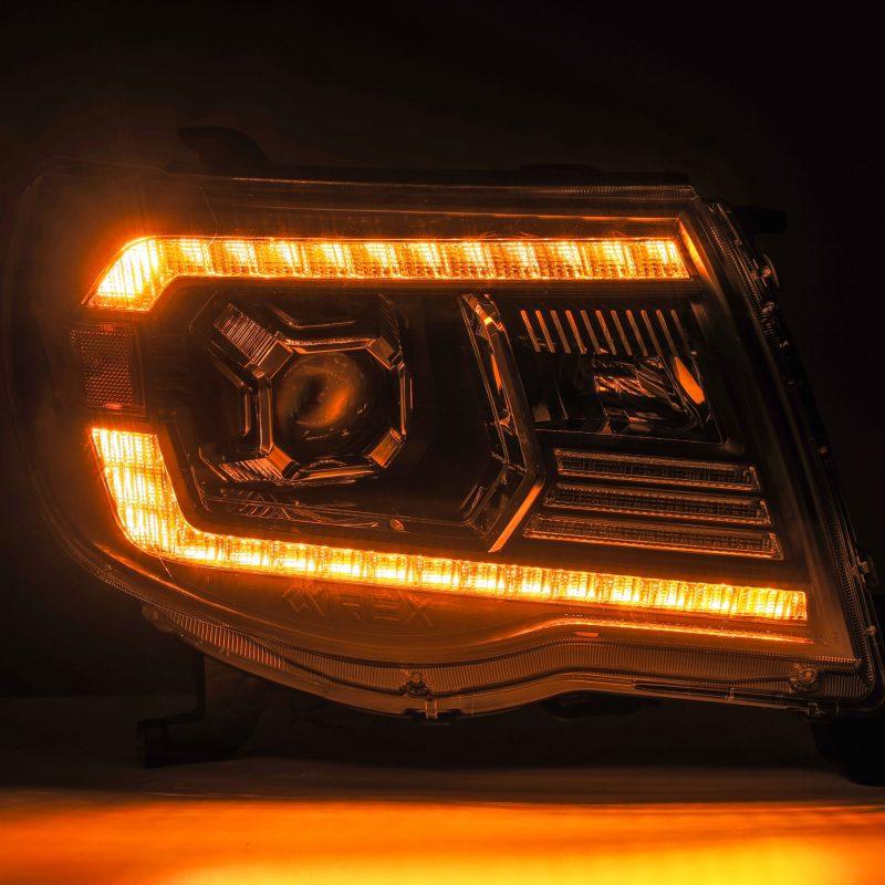 AlphaRex 05-11 Toyota Tacoma LUXX LED Projector Headlights Plank Style Alpha Black w/Activ Light/DRL 880739 *Discontinued
