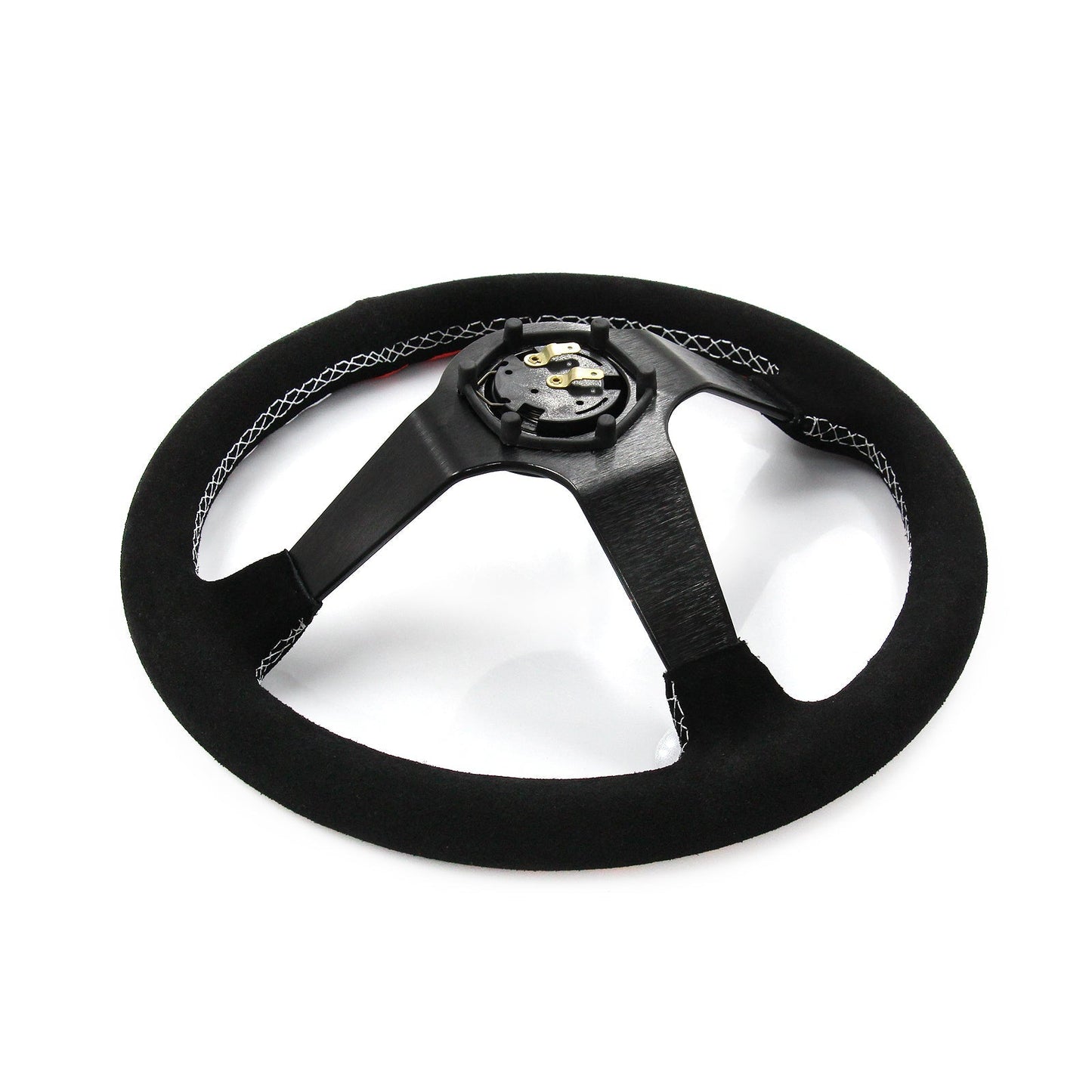 Suede Steering Wheel + Short Hub Adapter Kit For Acura Honda Accord K20 K24 K20A Prelude TL CL