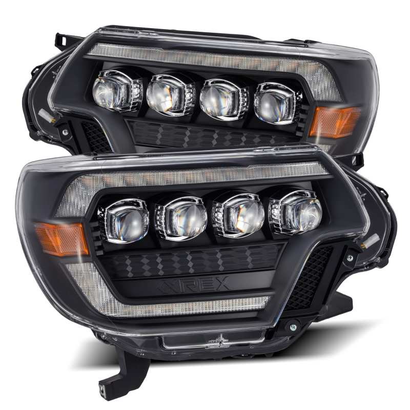 AlphaRex 12-15 Toyota Tacoma NOVA LED Proj Headlights Plank Style Black w/Activ Light/Seq Signal/DRL 880753 *Discontinued