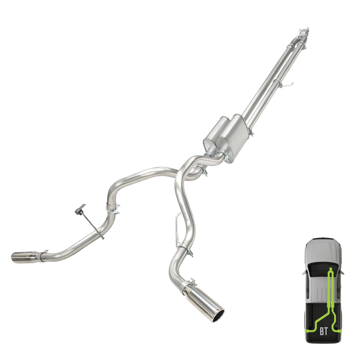 Ford, 2021-2026, 5.0L, Clamp/On - MPI Exhaust Cat-Back Dual Exhaust Kits
