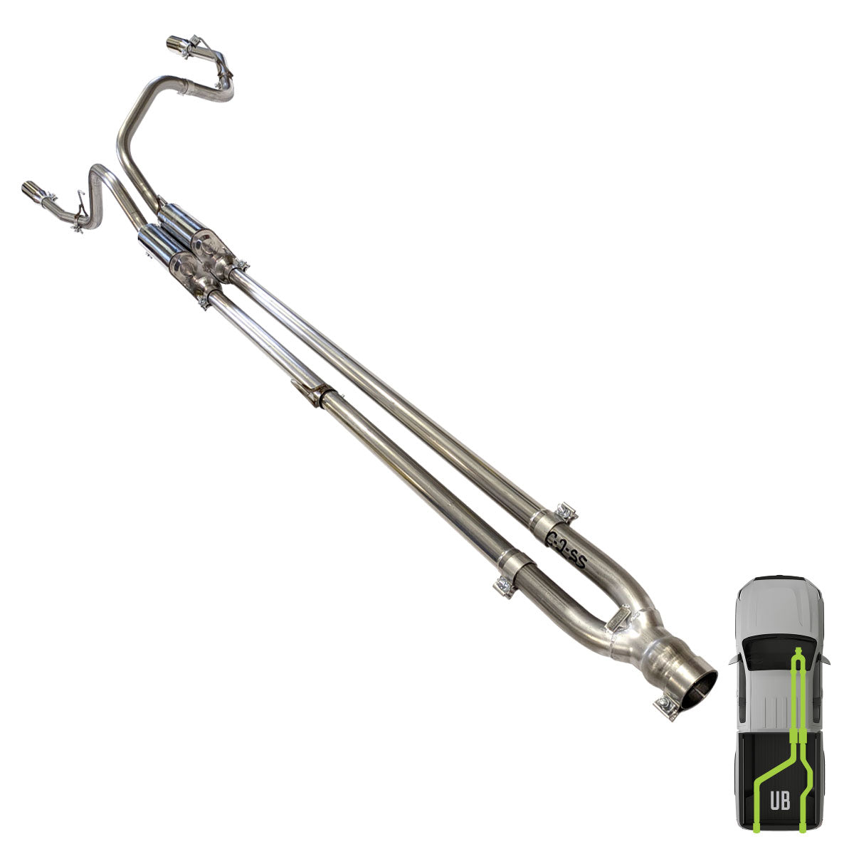 Ford, 2021-2026, Ecoboost - Stainless - MPI Exhaust Cat-Back Dual Stainless Kit