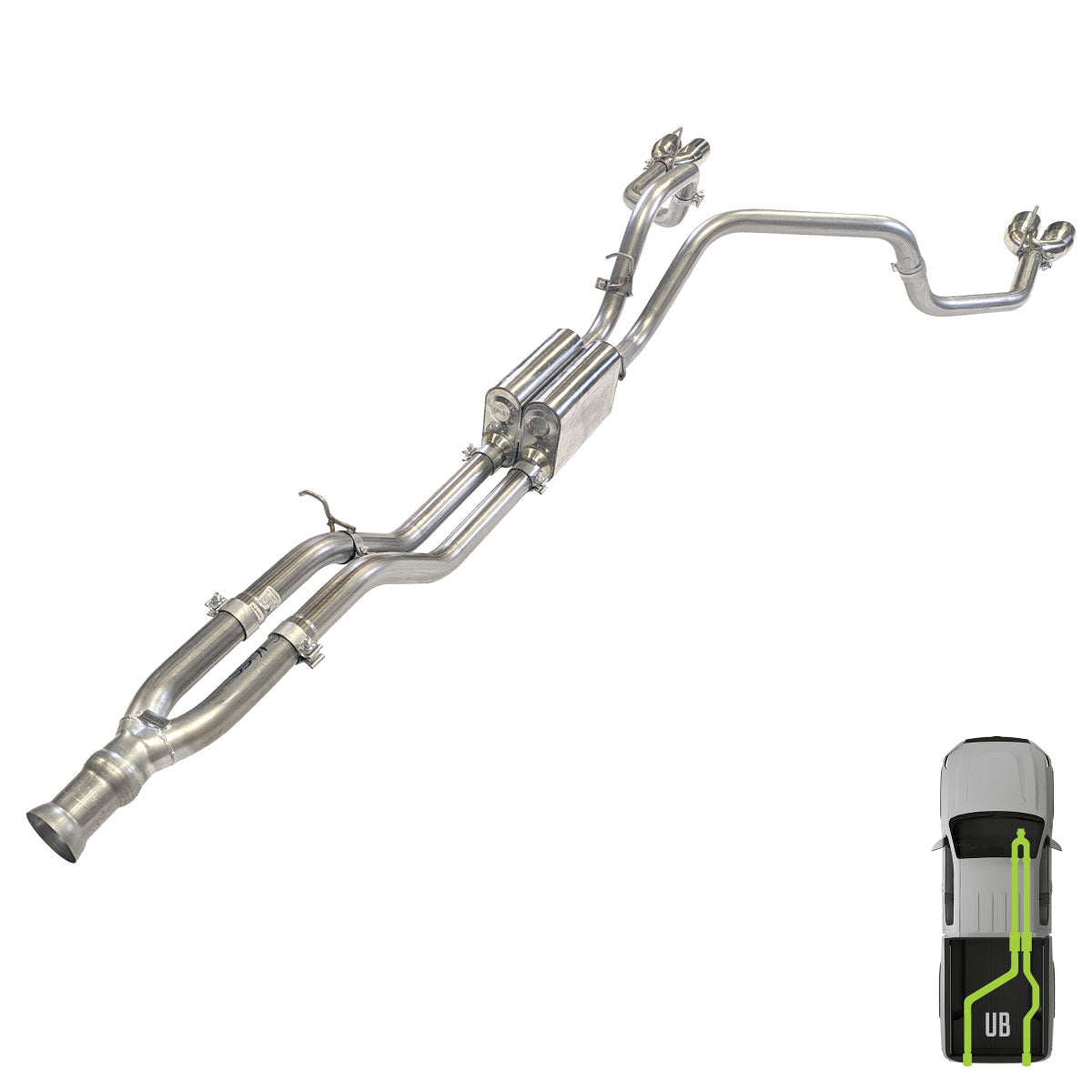 Suburban/Yukon, 2021-2025, 6.2L Clamp-On, MPI Exhaust Cat-Back Dual Exhaust Kits