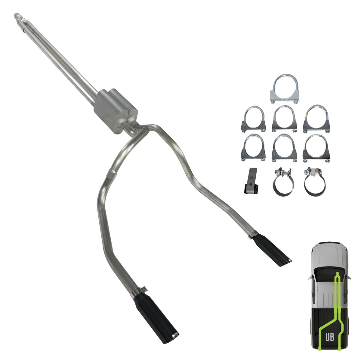 GMC/Chevy, 2014-2018, 6.2L -Clamp-on - MPI Exhaust Cat-Back Dual Exhaust Kits