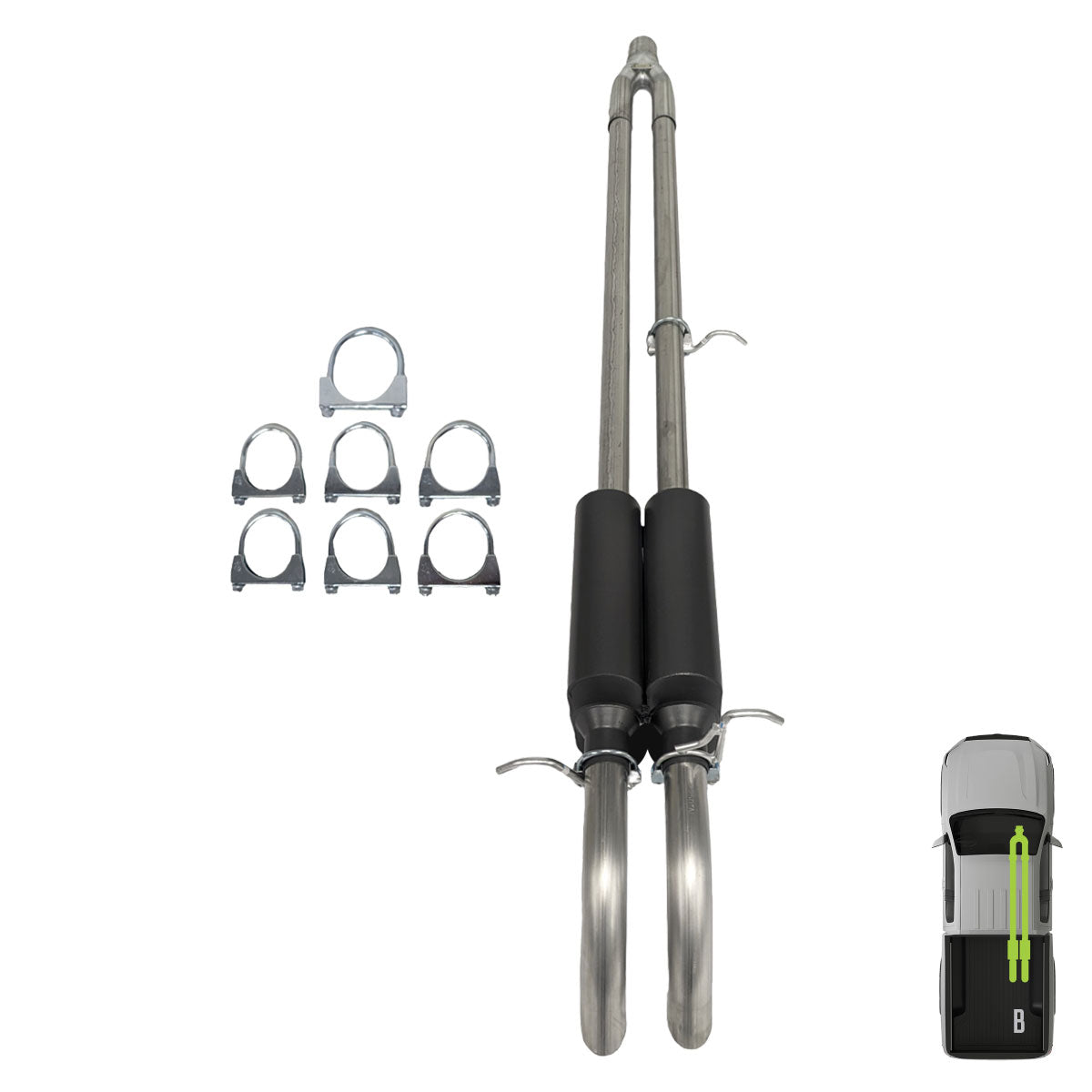 GMC/Chevy, 2019-2026, 5.3L - MPI Bullnoze Exhaust Series