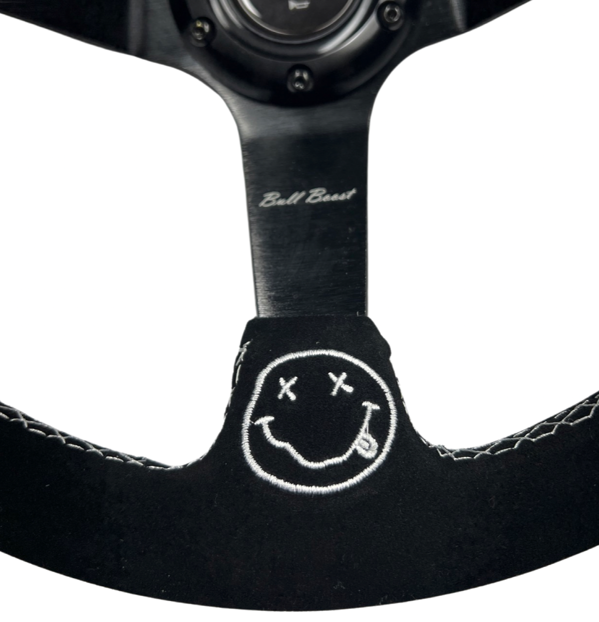 Deadboyz 350mm Deep Dish Suede Steering Wheel + Short Hub Adapter Kit For Honda Acura Civic Integra Accord Del Sol, CRX, Prelude
