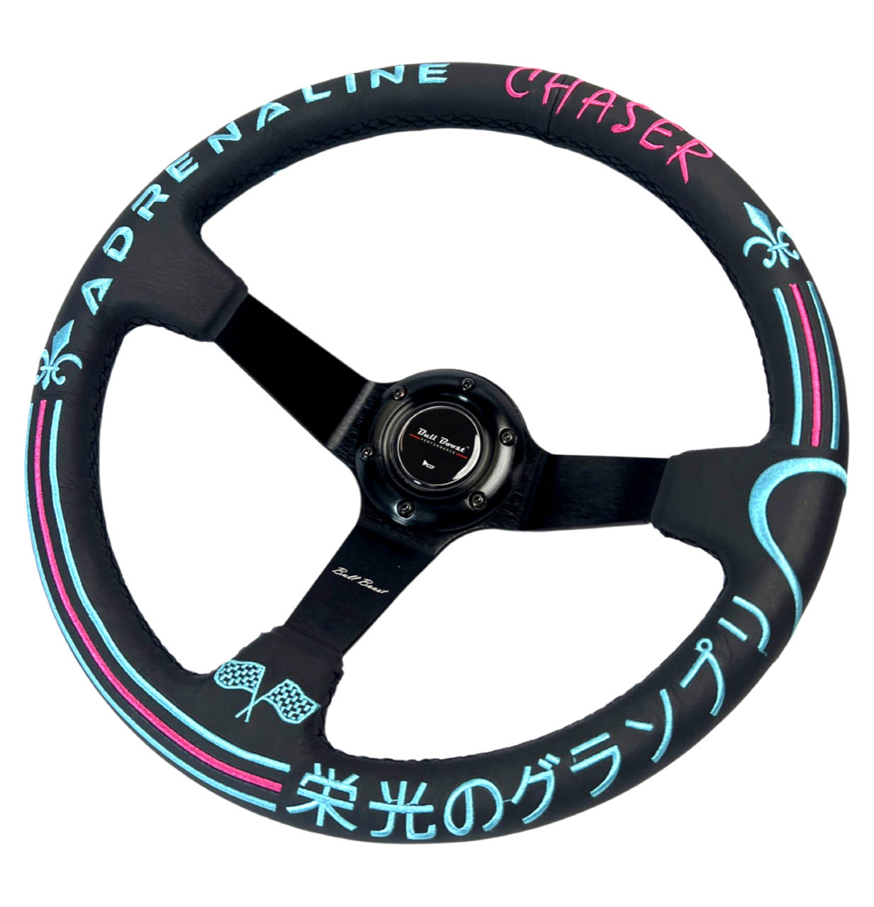 Leather 350mm Steering Wheel + Short Hub Adapter Kit For Acura Honda Accord Civic CR-Z