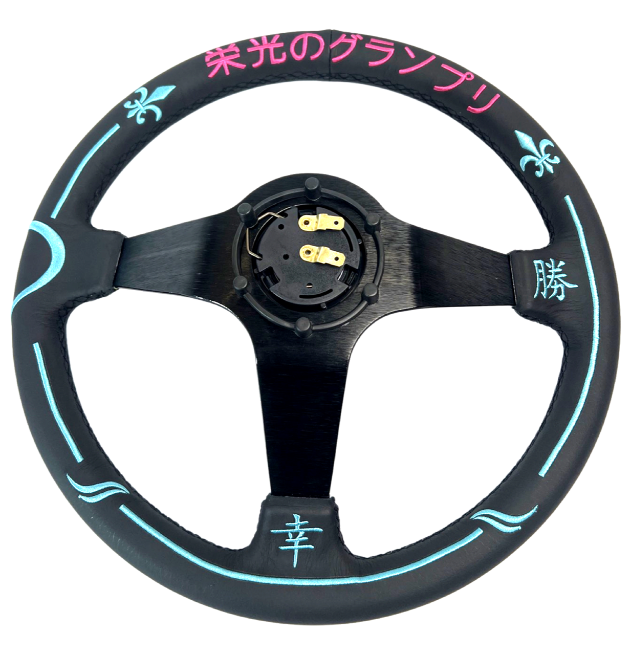 Leather 350mm Steering Wheel + Short Hub Adapter Kit For Acura Honda Accord Civic CR-Z