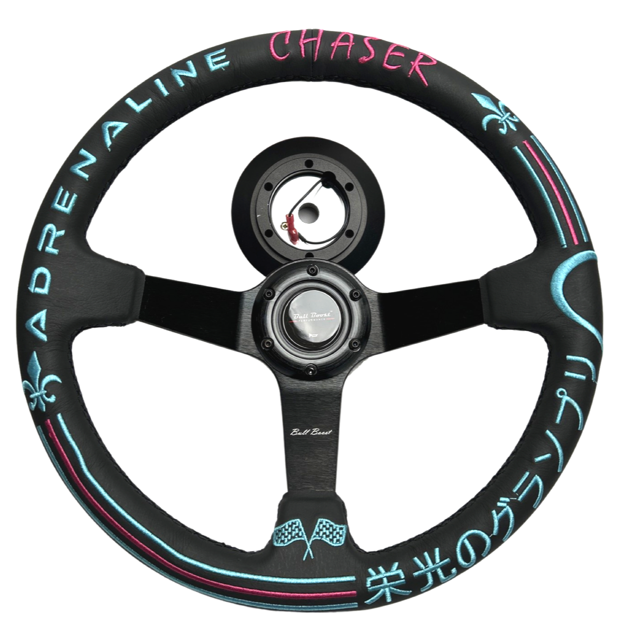 Leather 350mm Steering Wheel + Short Hub Adapter Kit For Acura Honda Accord Civic CR-Z