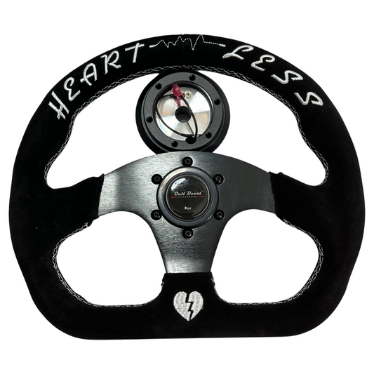 Heartbreak Quadro Suede Steering Wheel + Short Hub Adapter Kit For Honda Acura Civic EG Integra Accord Del Sol, CRX, Prelude