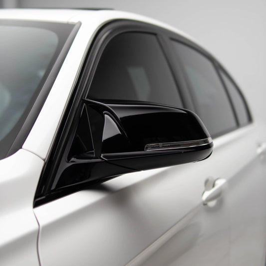 M Style High Gloss Black ABS Mirror Caps - BMW F2X, F3X, F87 M2, E84 X1 | Palenon Performance