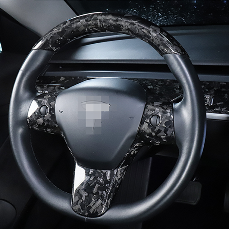 Tesla Model 3 & Y Steering Forged Carbon Fiber Wheel Top Cap  | Palenon Performance
