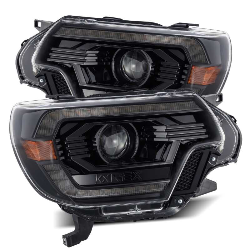 AlphaRex 12-15 Toyota Tacoma LUXX LED Projector Headlights Plank Style Alpha Black w/DRL 880750 *Discontinued