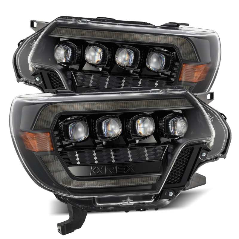 AlphaRex 12-15 Toyota Tacoma NOVA LED Proj Headlights Plank Alpha Blk w/Activ Light/Seq Signal/DRL 880752 *Discontinued