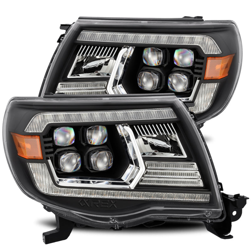 AlphaRex 05-11 Toyota Tacoma NOVA LED Projector Headlights Plank Style Alpha Black w/Activ Light/DRL 880742 *Discontinued