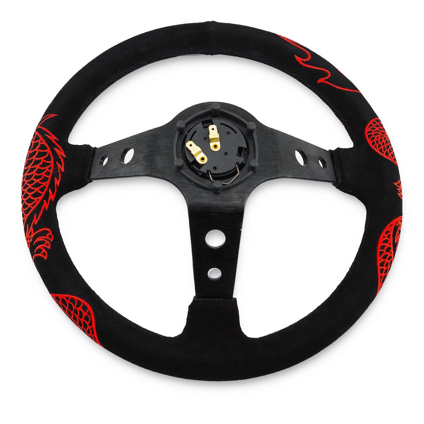 Track Ready Deep Dish Steering Wheel + Short Hub Adapter Kit For Honda Acura