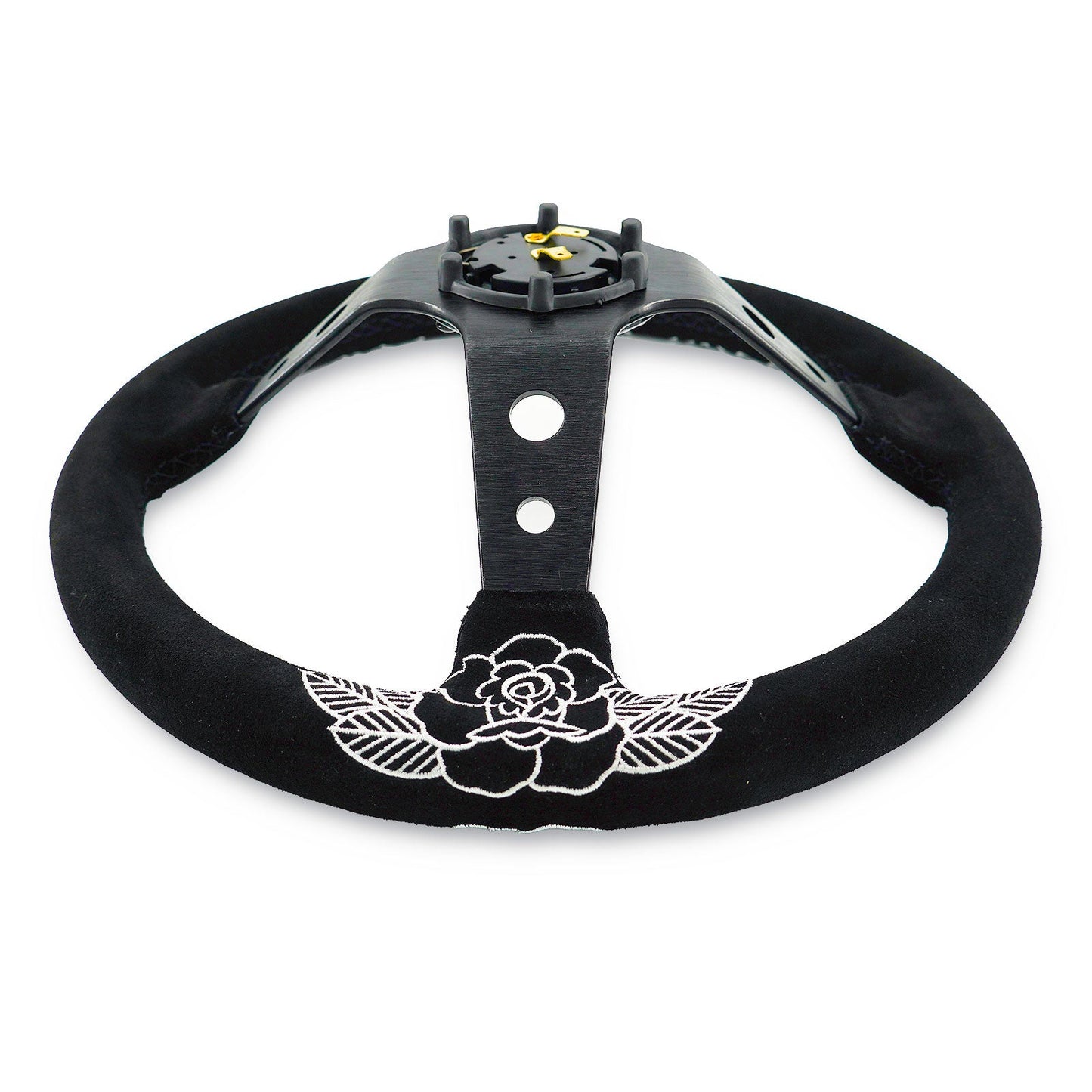 BW Rose Deep Dish Steering Wheel + Short Hub Adapter Kit For Honda Acura