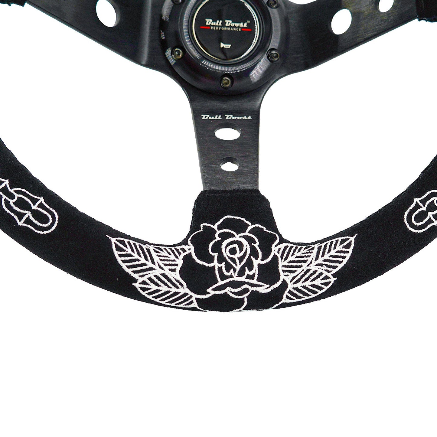 BW Rose Deep Dish Steering Wheel + Short Hub Adapter Kit For Honda Acura